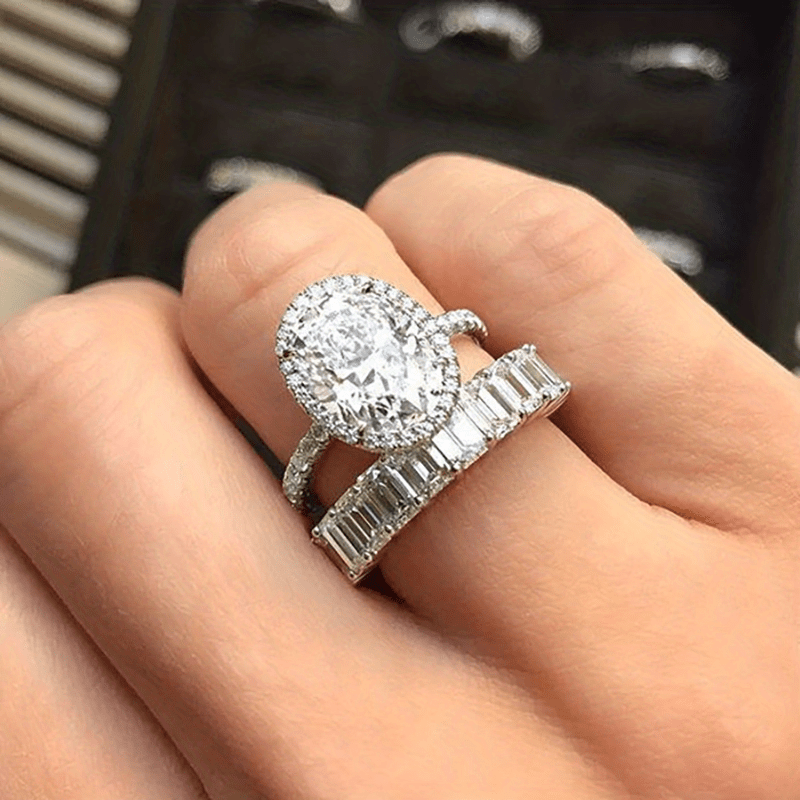 Women Gold Over 925 Sterling Silver Interchangeable Wedding Ring