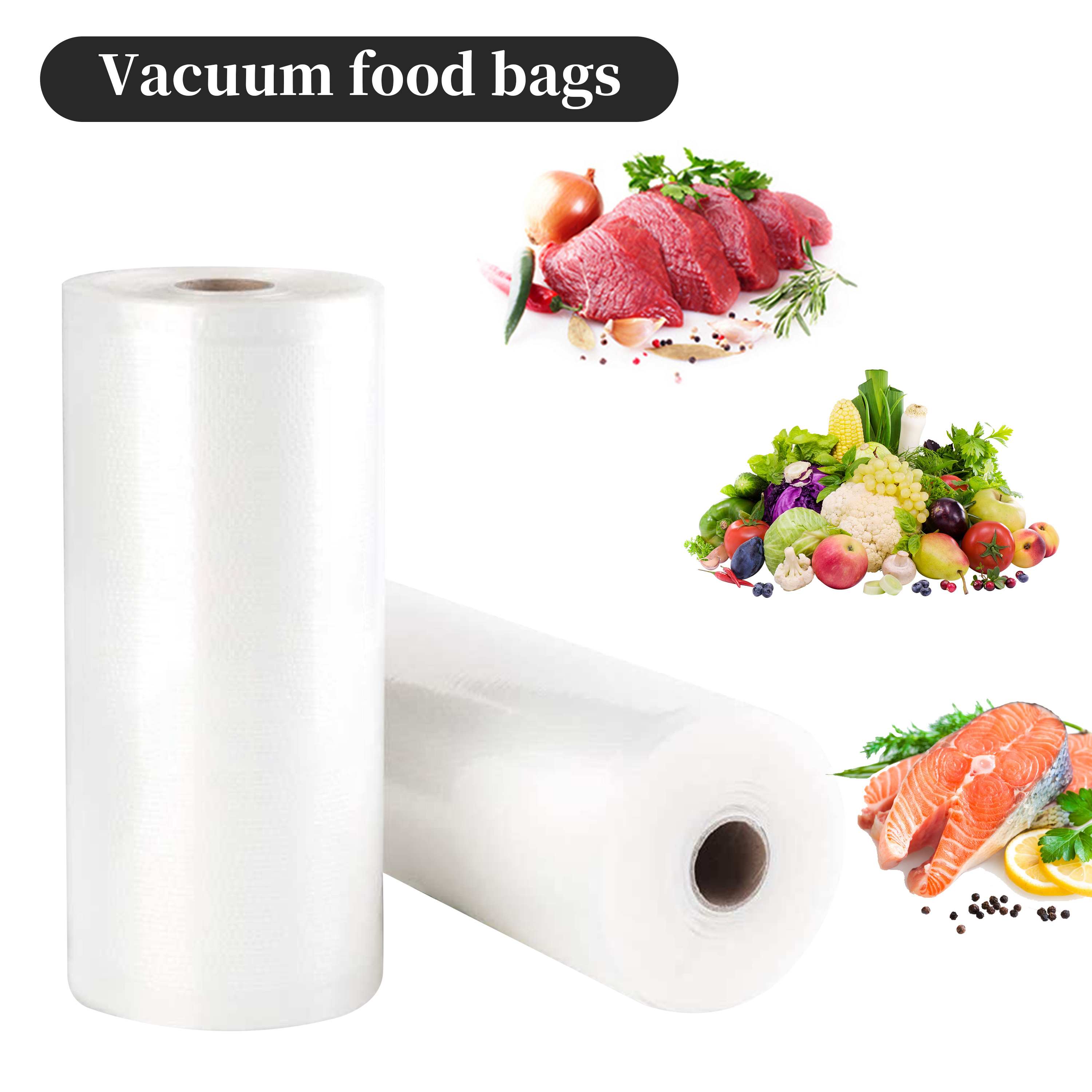 Vacuum Sealer Bags, Commercial Grade Food Seal Bag Rolls, Meal Saver Bags  for Storage or Sous Vide, 5 Packs/3 Packs