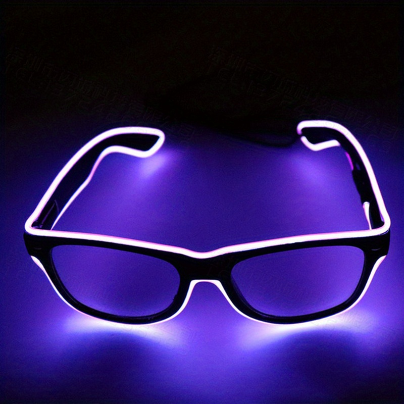  PINFOX Shutter El Wire Neon Rave Glasses Flashing LED  Sunglasses Light Up Costumes For 80s, EDM, Party RB03 (Red + White) :  Clothing, Shoes & Jewelry