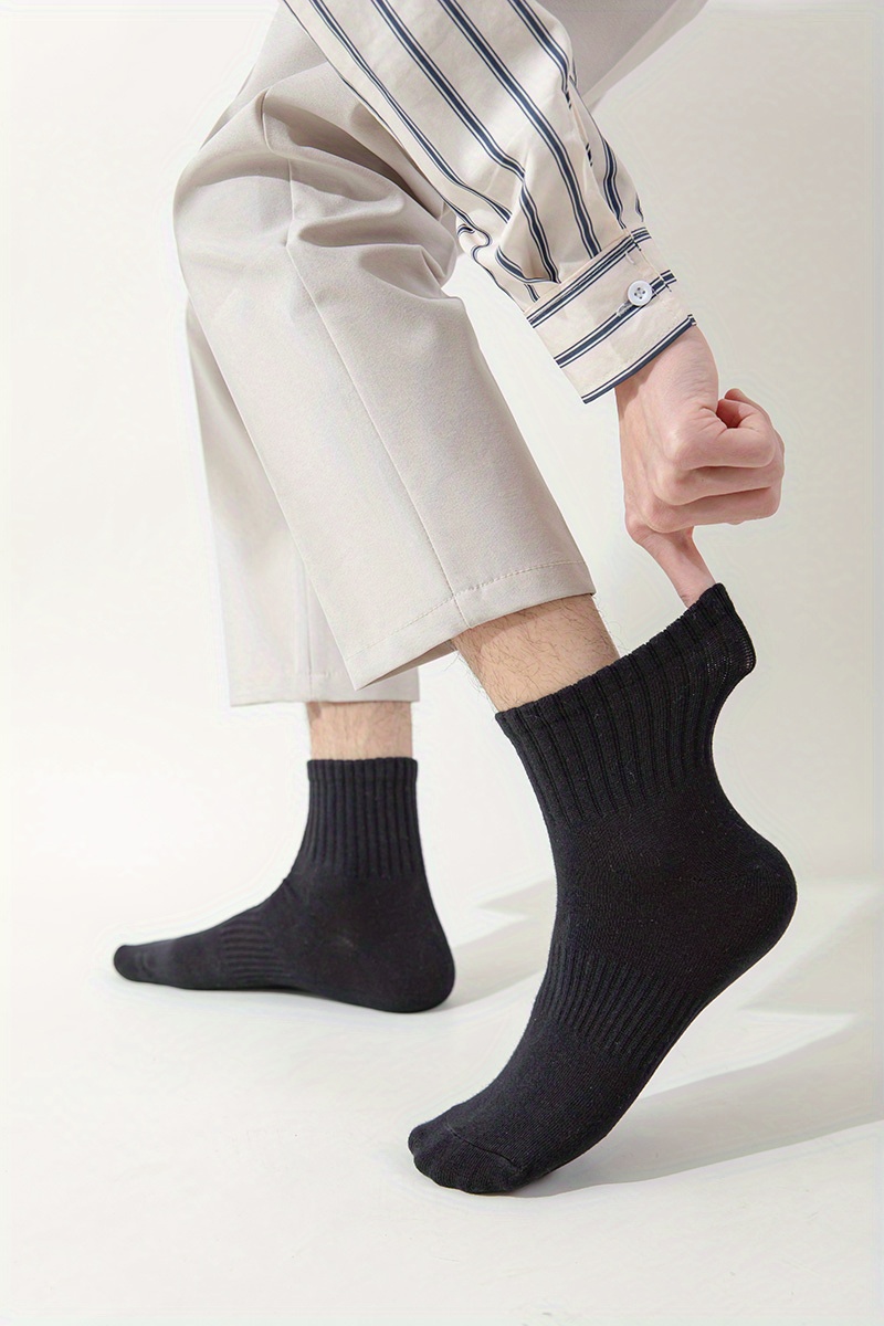 Autoor Men's Dress Socks - 5 Pairs, 75% Cotton Lightweight Casual Business Socks, Moisture-Wicking & Comfort Fit
