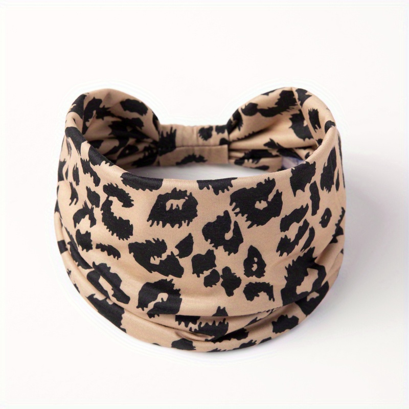Y2K Leopard Prints Knotted Headband Colorful Sports Sweatband