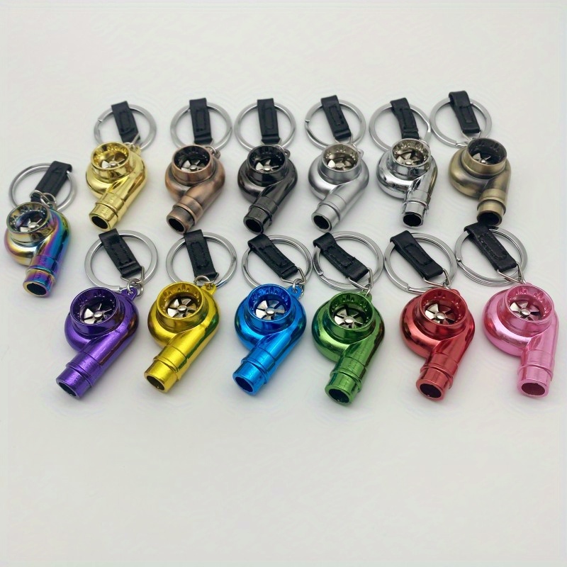 real whistle sound turbo keychain sleeve bearing spinning turbo key chian auto part turbine turbocharger key ring key holder accessoies details 15