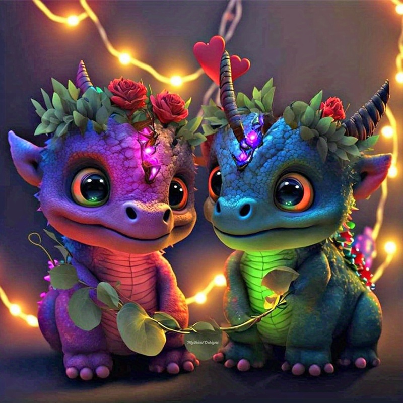 DIY 5D Diamond Painting Animal Dragon Cartoon Picture Full Diamond