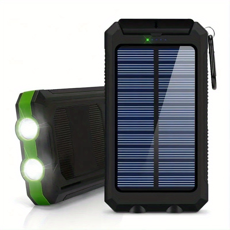 Stay Powered Anywhere: Portable Solar Power Bank Led Light 2 - Temu