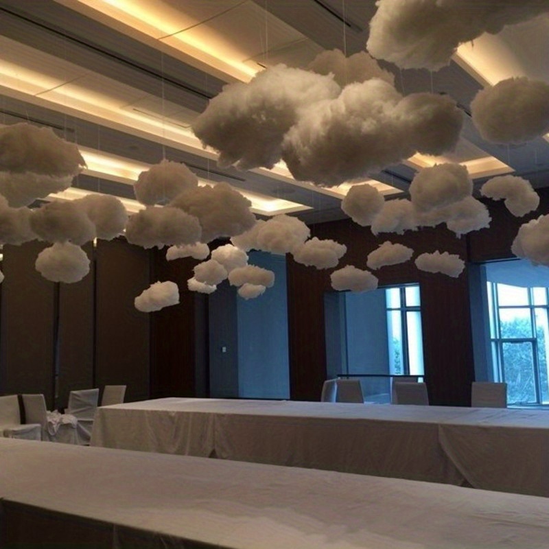 6pcs Large, Medium And Small Cotton Simulation Cloud Decorations 3D  Artificial Fake Clouds Props, Clouds For Ceiling, Room DIY Cloud Decor Art  Stage W