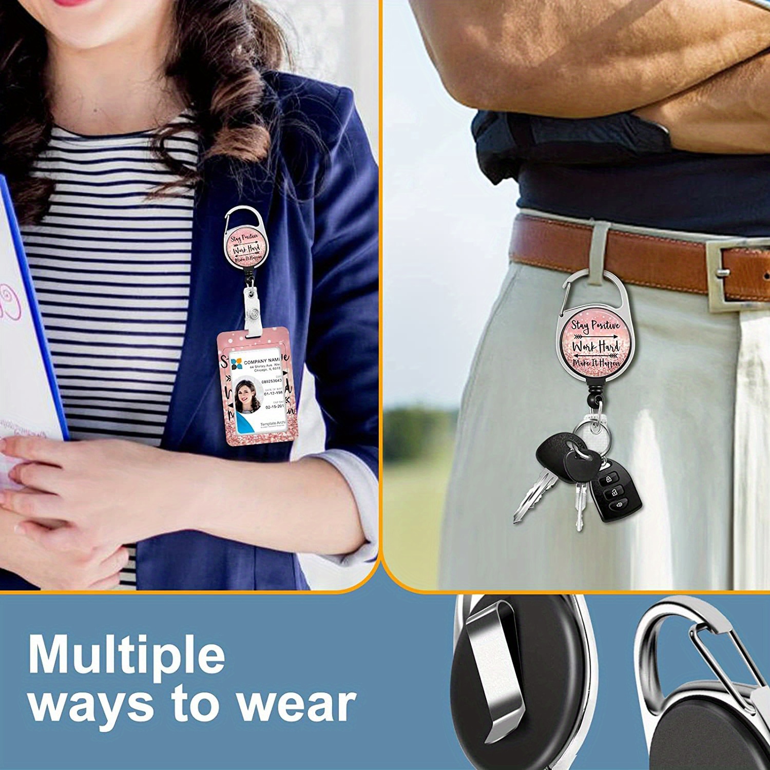 Permanent Locking Id Badge Holder For Less Frequently Used - Temu