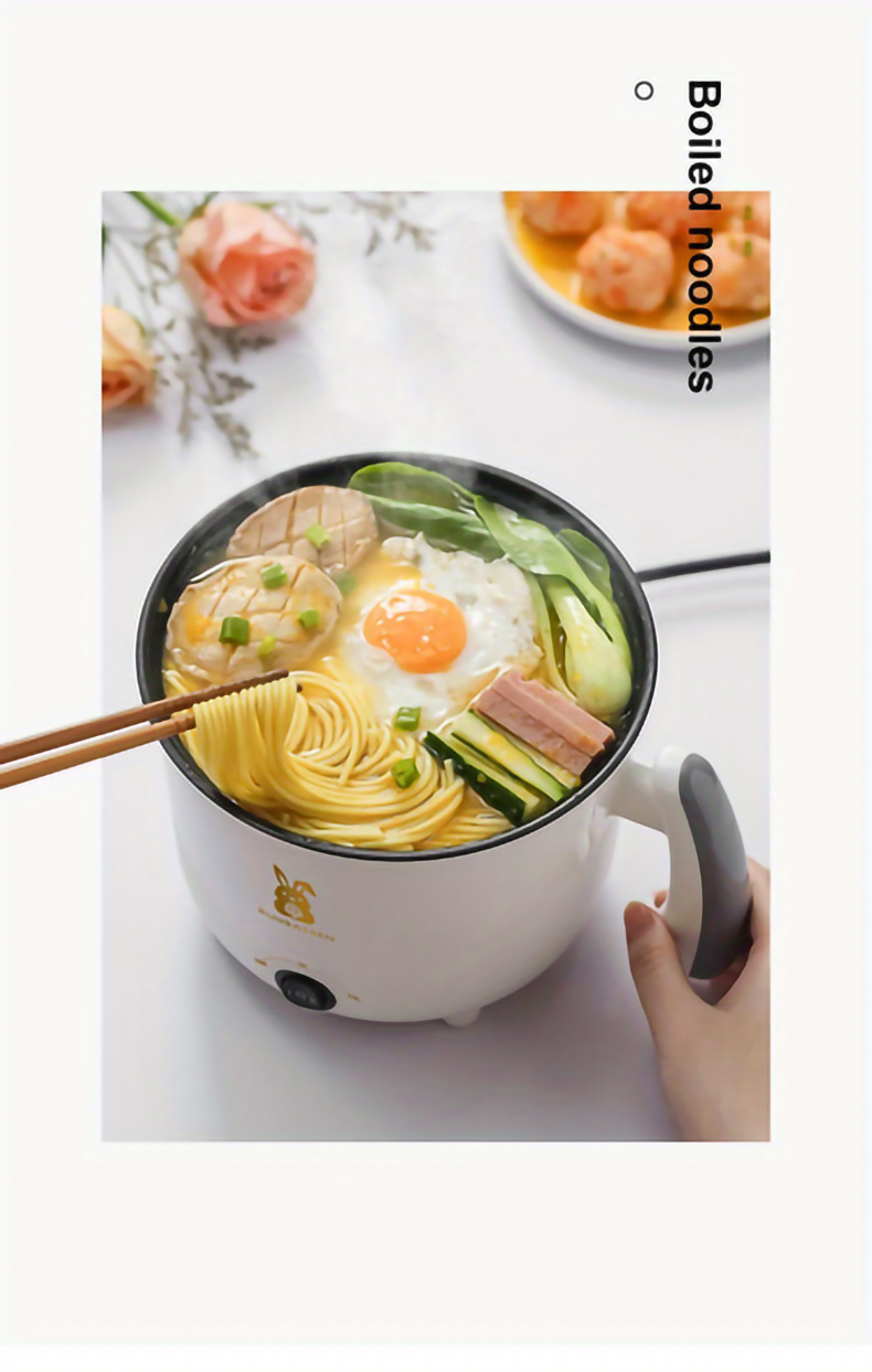 1pc 220V Electric Rice Cooker Multifunctional Non-stick Cooker Electric  Cooker Household Small Pot Dormitory Cooking Noodles Electric Hot Pot Small  Mini Bubble Noodle EU Plug