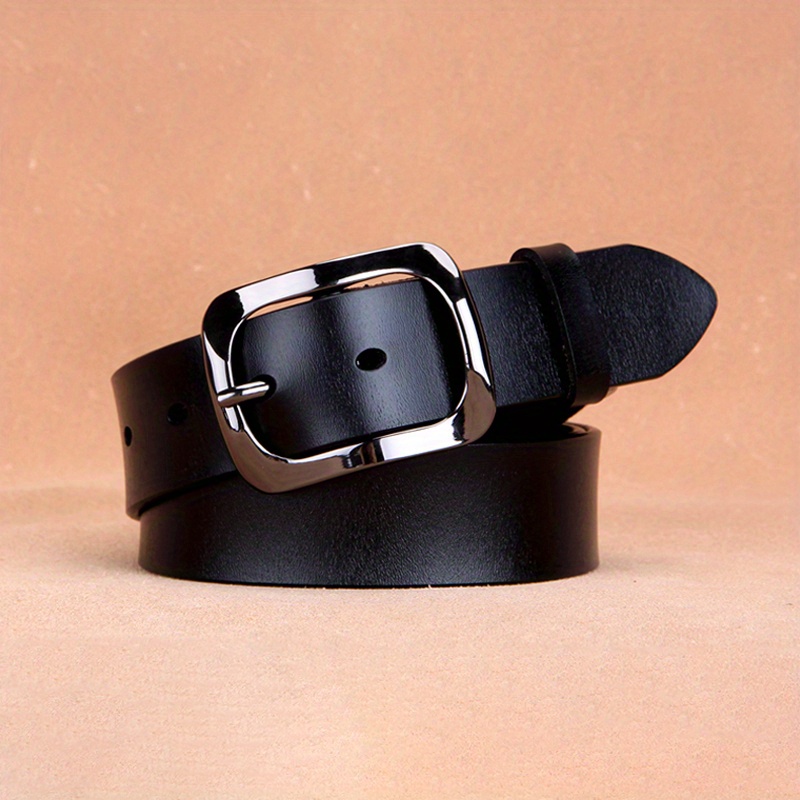Buy M Buckle Black Jeans Belt, Automatic Buckle Genuine Leather