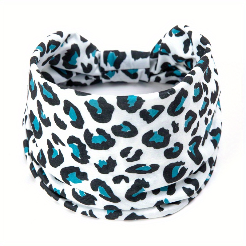 Y2K Leopard Prints Knotted Headband Colorful Sports Sweatband