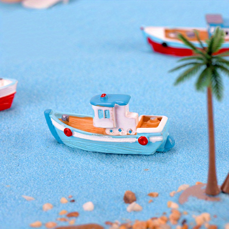 Miniature Dollhouse Boat Mini Fishing Boat Model - Temu
