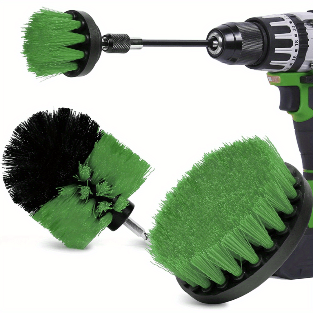 3pc Set Cleaning Drill Brush Kit Carpet Tile Power Scrubber