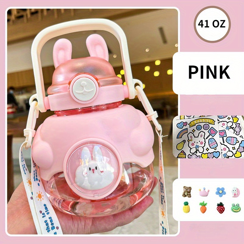 Pink Bunny & Bear Square Water Bottle CartonBox