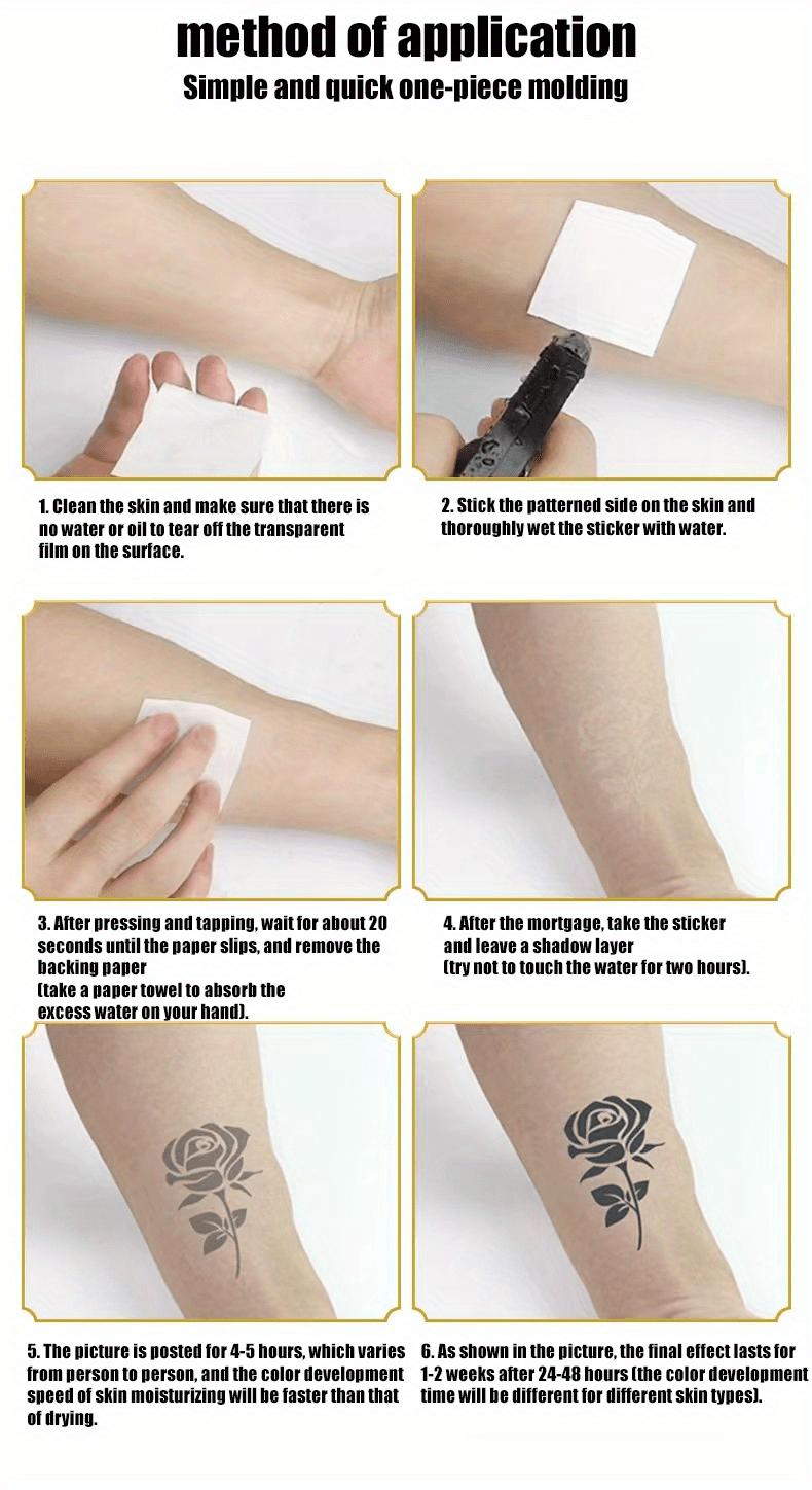 Herbal Tattoo Stickers Semi Permanent Juice Tattoo Stickers - Temu