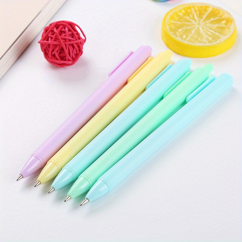 Macaroon Candy Color Retractable Ballpoint Pens Cute Kawaii - Temu