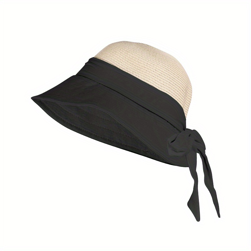Bowknot Cotton Bucket Hat Hollow Breathable Travel Beach Sun Hats
