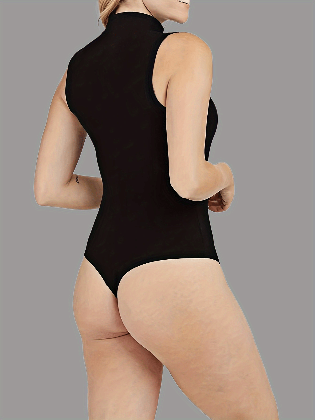 Body Woman Black Bodysuit Backless Bodysuits Summer Solid