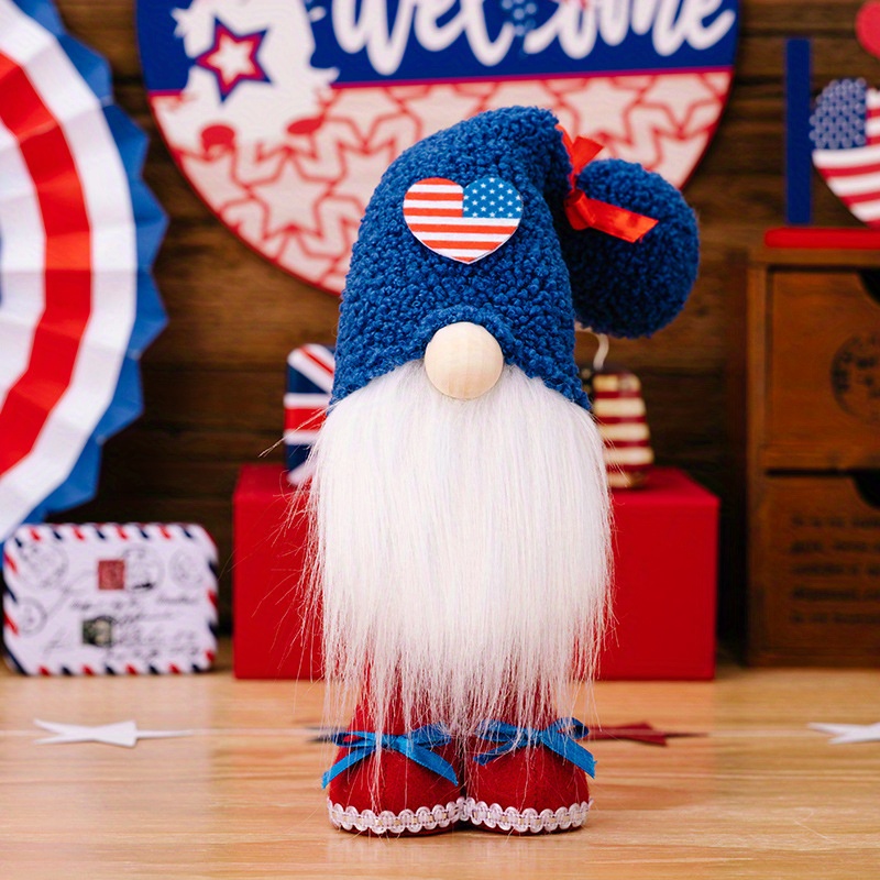 Wholesale Round hat 4th of July Stars Stripes Plush Gnomes decorate Swedish  Elf Patriotic Gnome Doll for Veterana Memorial Day gift From m.