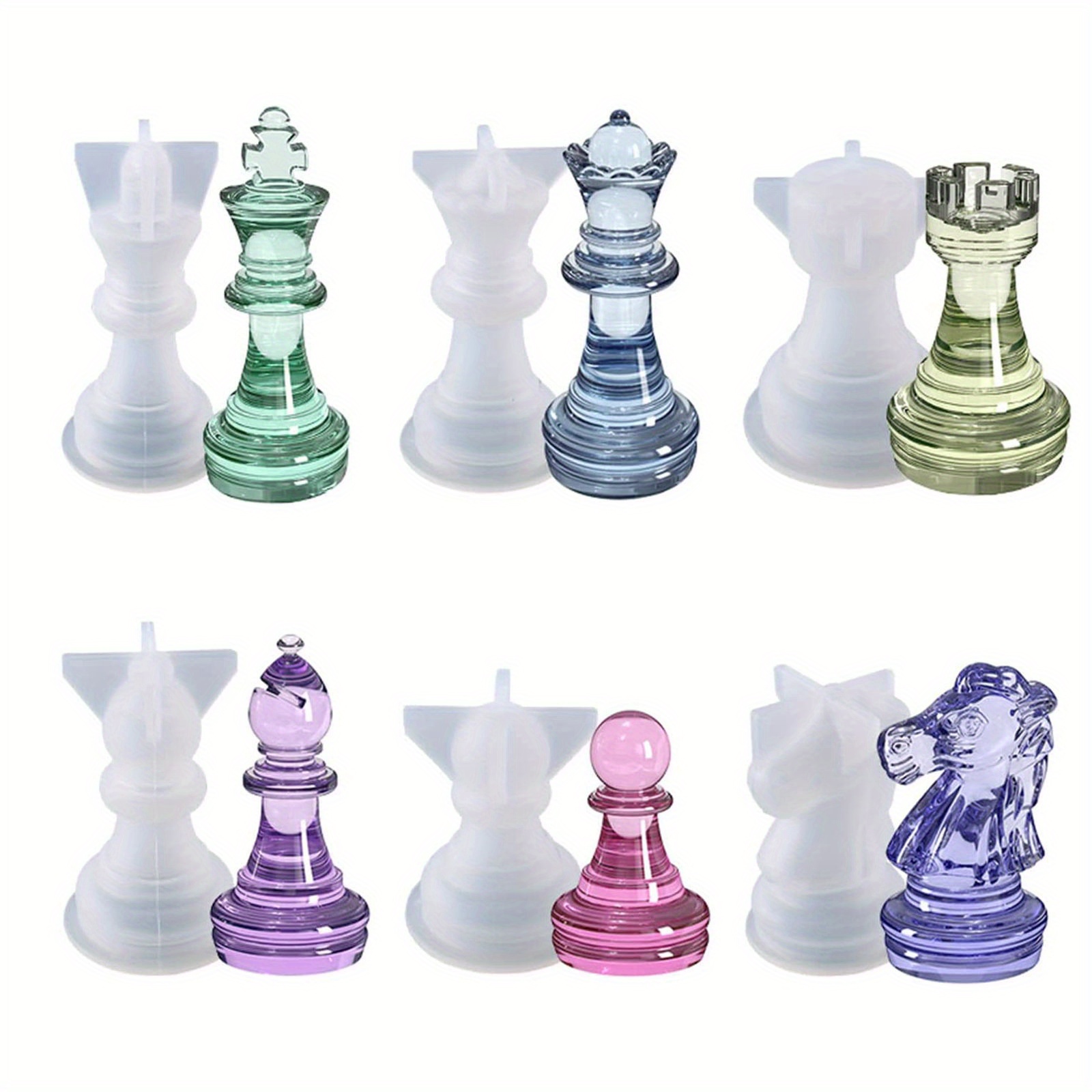 Chess Board Game Silicone Resin Mold,chess Piece Molds For Epoxy Resin,3d  Chess Crystal Epoxy Casting Molds For Diy Coffee Table Games For Kids And  Adults,home Decor - Temu Spain