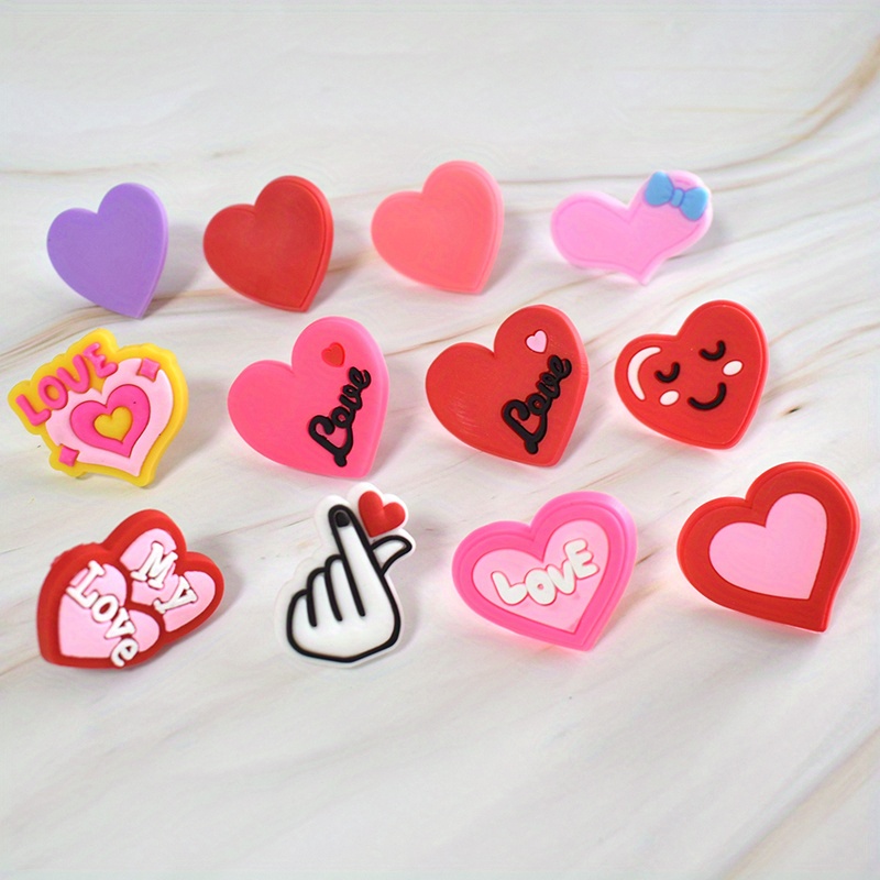 Valentine's Day Straw Toppers Charms Sweet Heart Happy - Temu