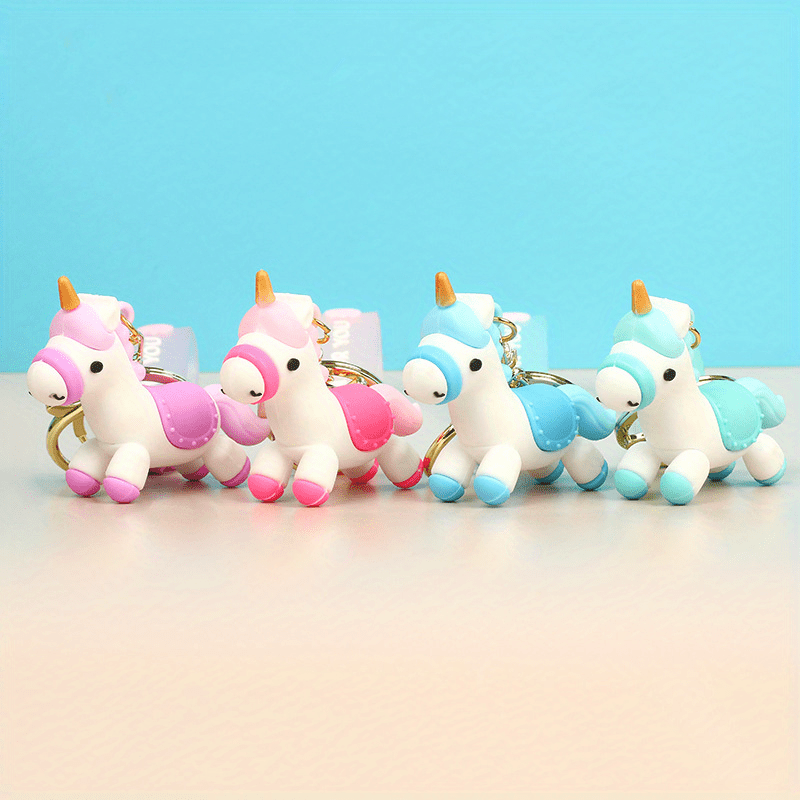 Cartoon Unicorn Pom Pom Keychain Cute Animal Plush Key Ring Purse Bag  Backpack Car Earphone Accessory Children's Day Gift - Temu