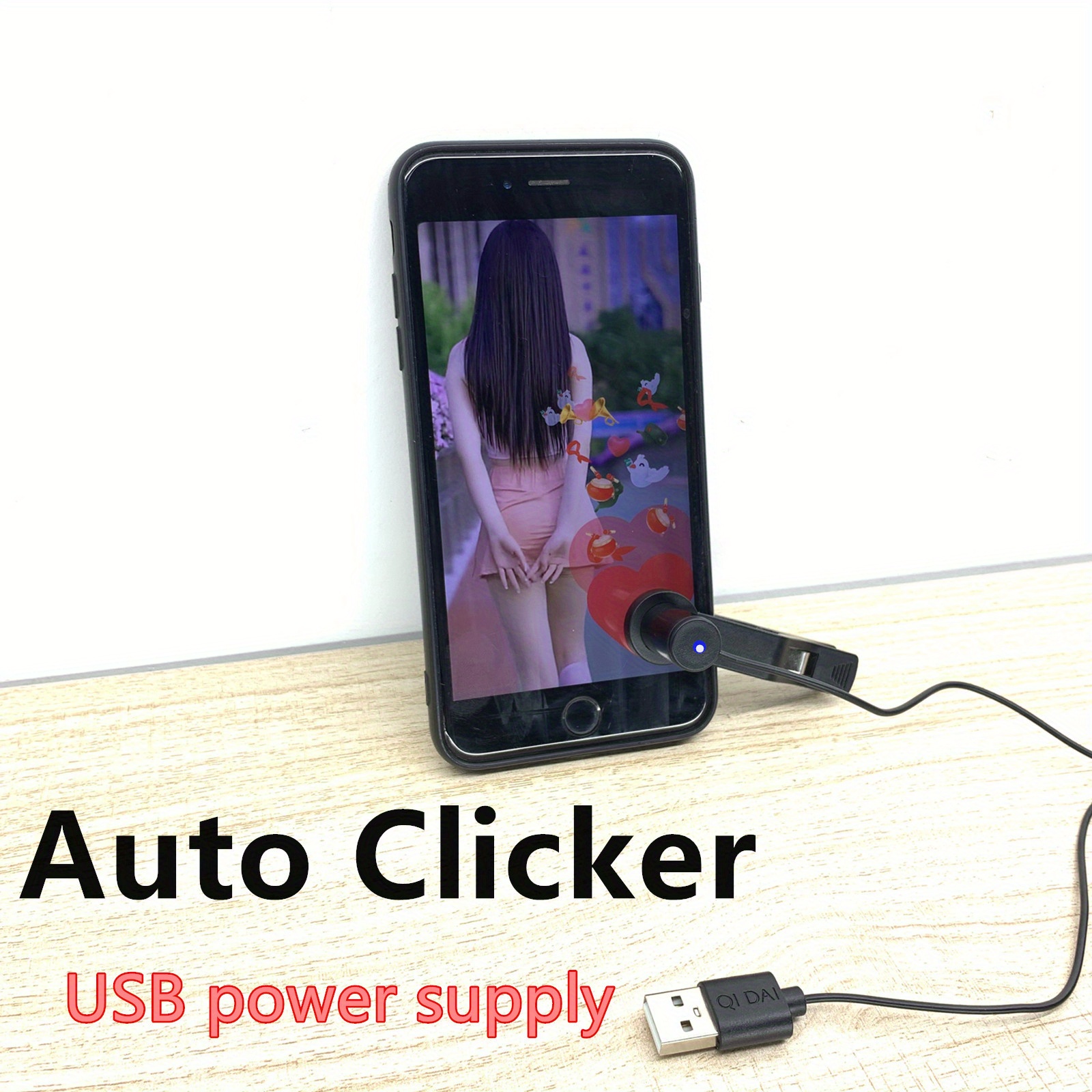 Auto Clicker, Auto Clicker for Phone, USB Device Screen Auto Clicker,  Suitable for Games, Live Broadcasts, Reward Tasks, Video Auto Tapper Taps  Speed(Pink) 