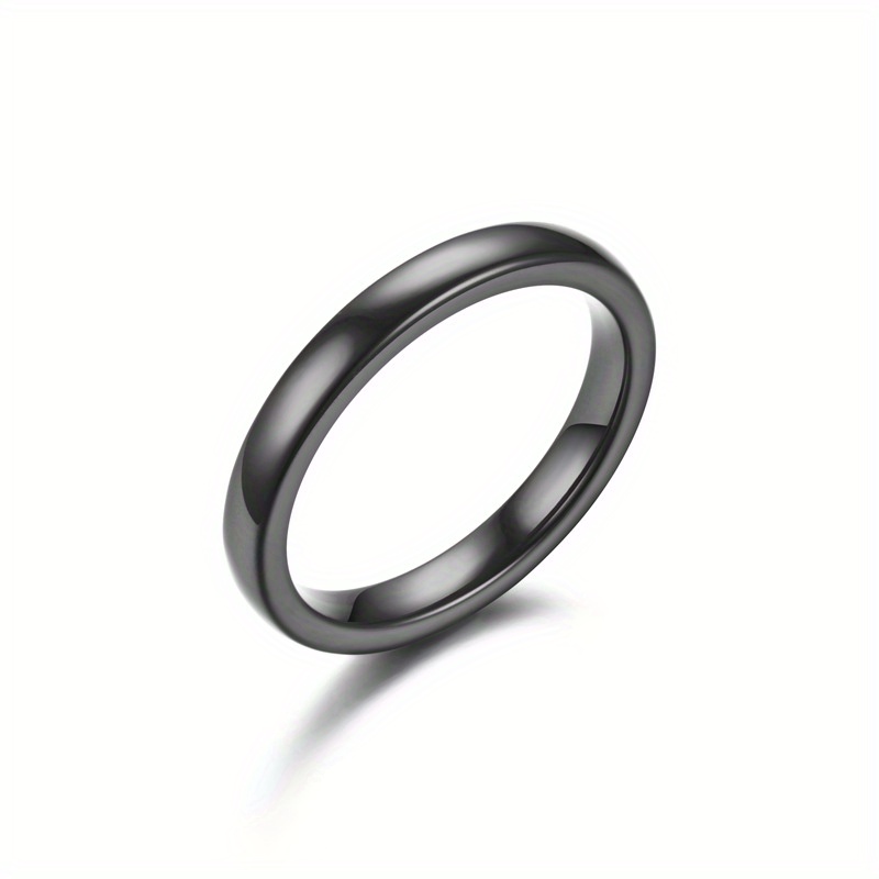 Wide Glossy Circle Ring Titanium Steel Pair Ring