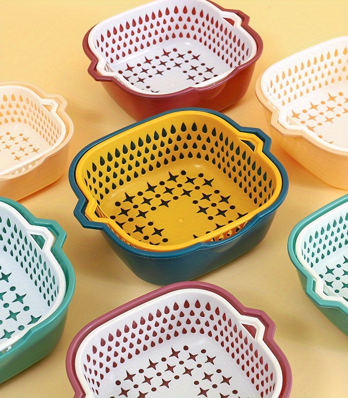 Colander Bowl Strainers Set Multifunctional Plastic Kitchen Temu