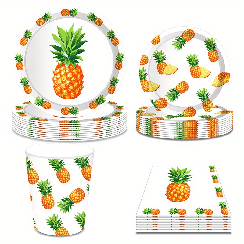 Hawaii Theme Party Tableware Pineapple Paper Plate Cup Temu Australia