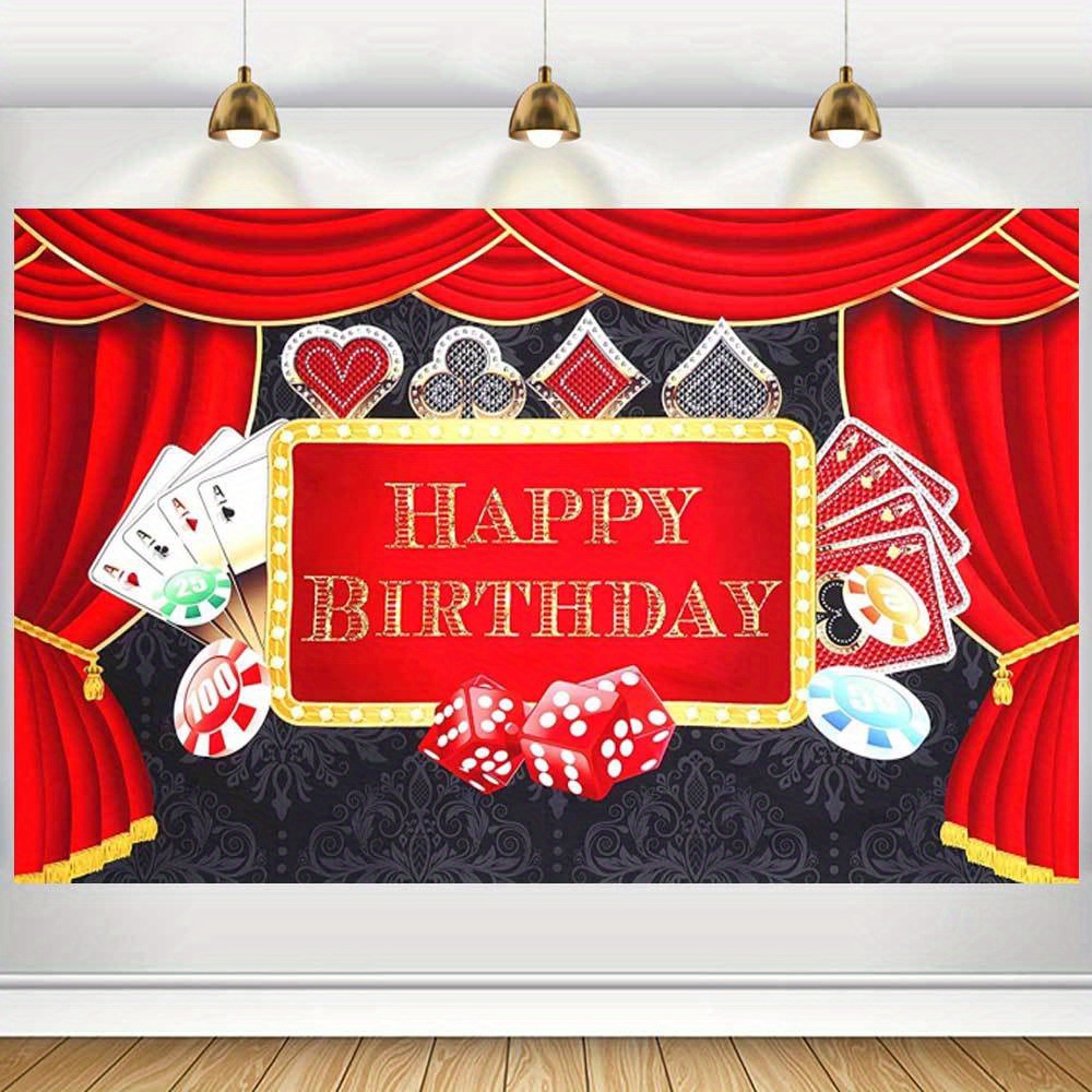 Casino Party Supplies Playing Card Birthday Banner Hanging Flags