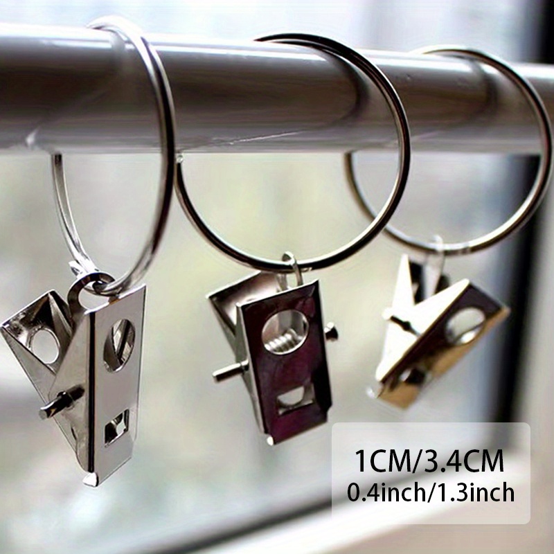 10pcs curtain metal hanging ring clips details 0