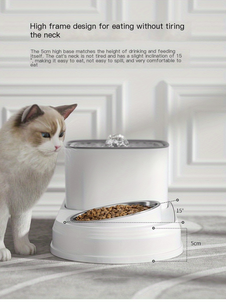 Cat Feeder Water Dispenser Set Keep Pets Fed Hydrated Temu