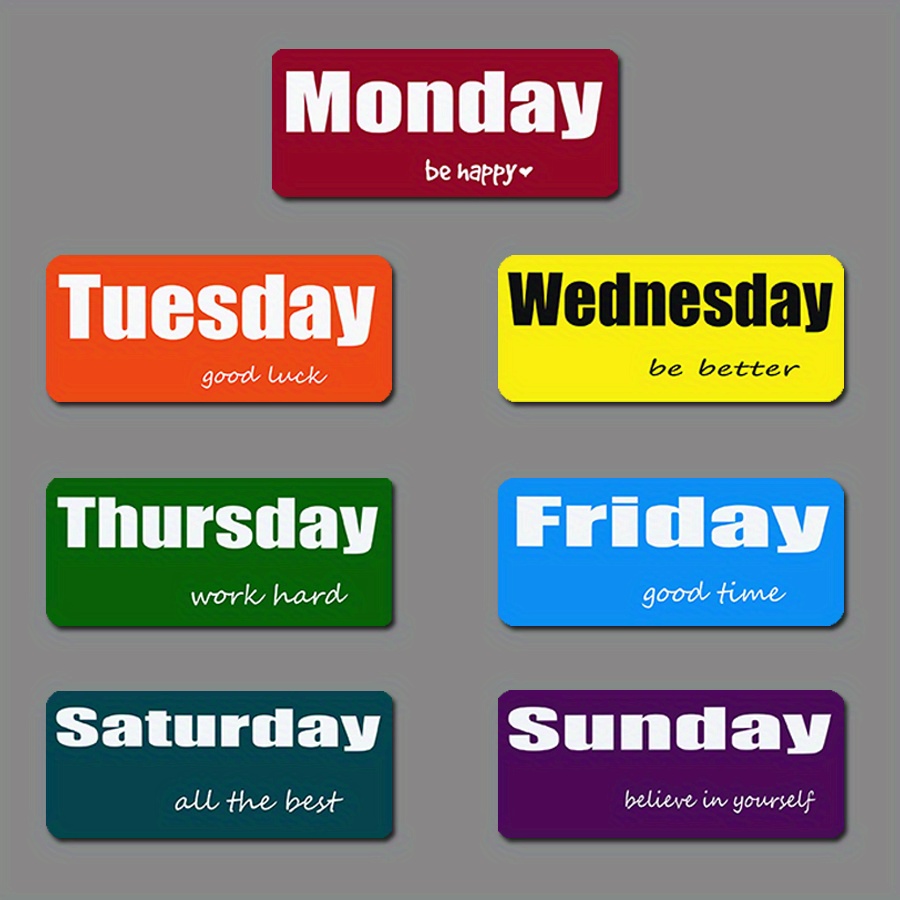 Daily Magnetic Stickers For Fridge 7 Days Of The Week Home - Temu