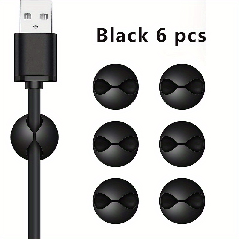 Clips de support de câble magnétique Organiseur de câble USB Clip de  gestion de câbles de bureau Support de cordon métallique (couleur : noir)