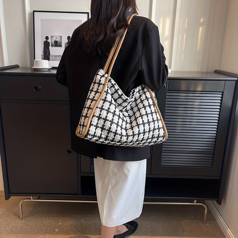  Large Retro Tote Purse 2 in 1 with Classic Checkered