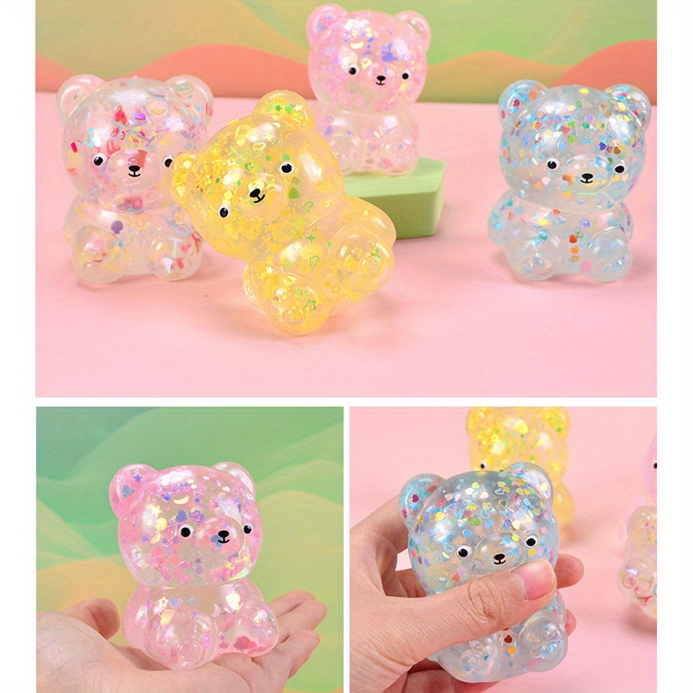 Sequin Bear Toys Squeeze Elastic Stress Relief Sensory Toys - Temu