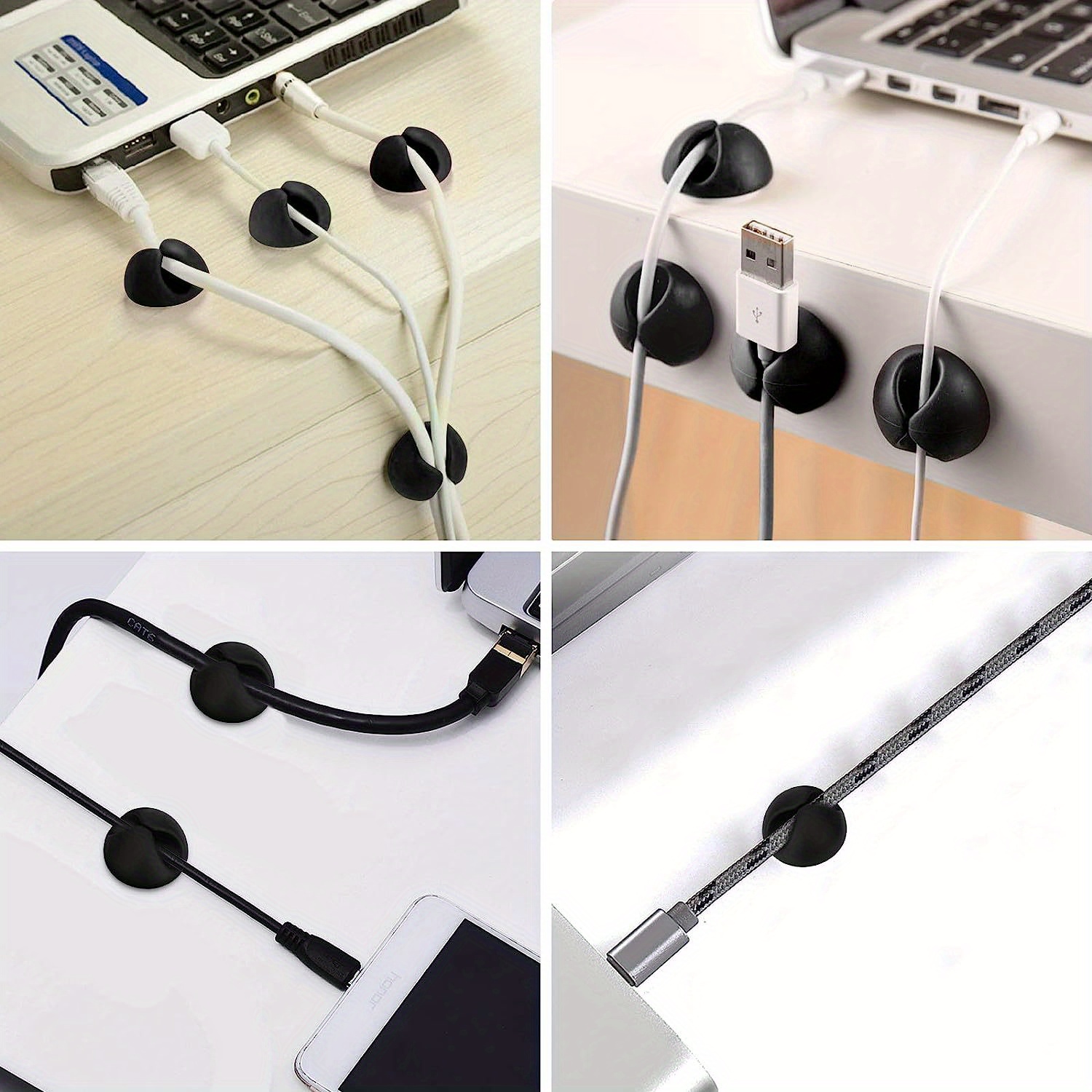 XINCA Adhesive Cable Clips Sticky Tack Cord Holder Wire Organizer