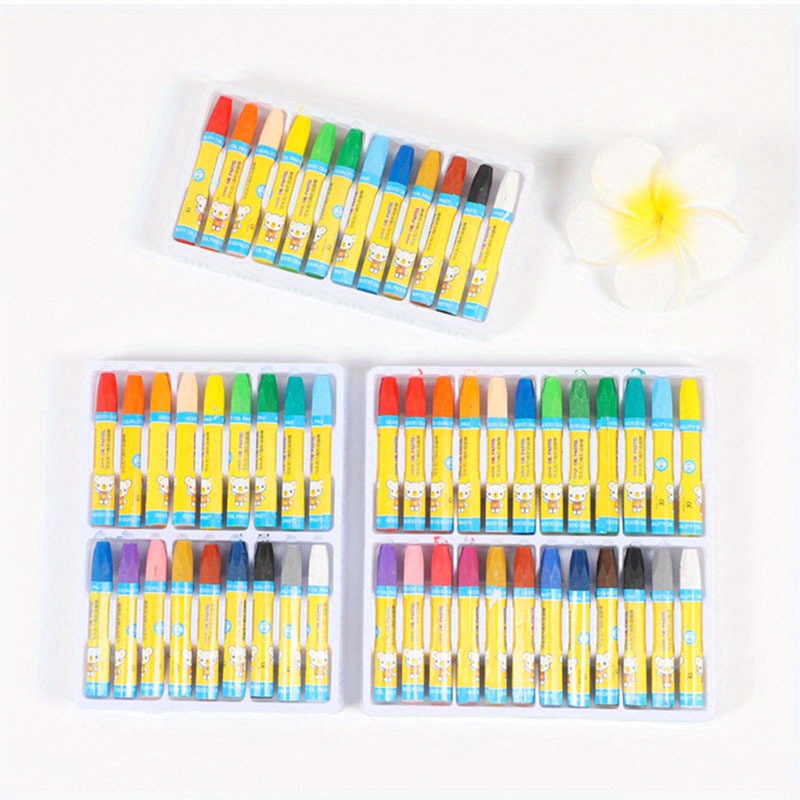 8/12 Colors Stationery Oil Painting Stick Set Crayon Summer Art Painting  Graffiti Supplies For Elementary School Students - Temu