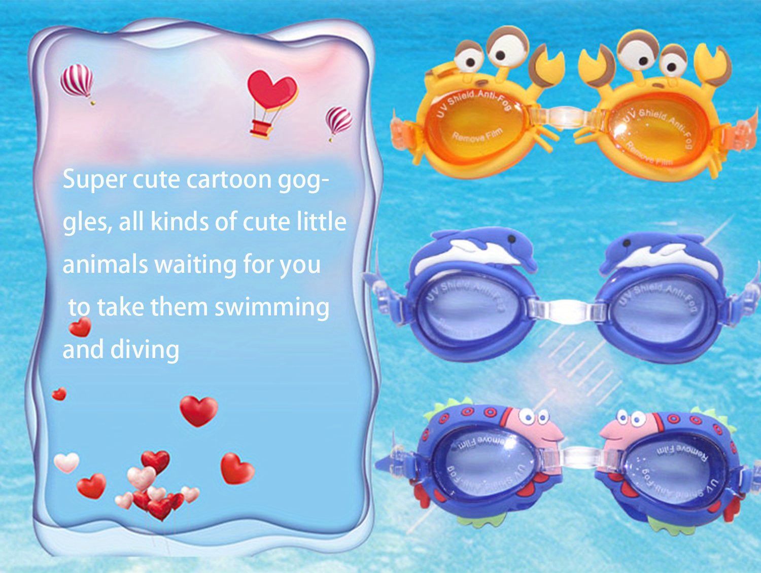 Gafas de natación impermeables para niños y niñas, equipo de