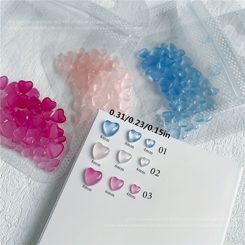 Heart Magic Wand Nail Charms 3d Colorful Heart Rhinestones - Temu