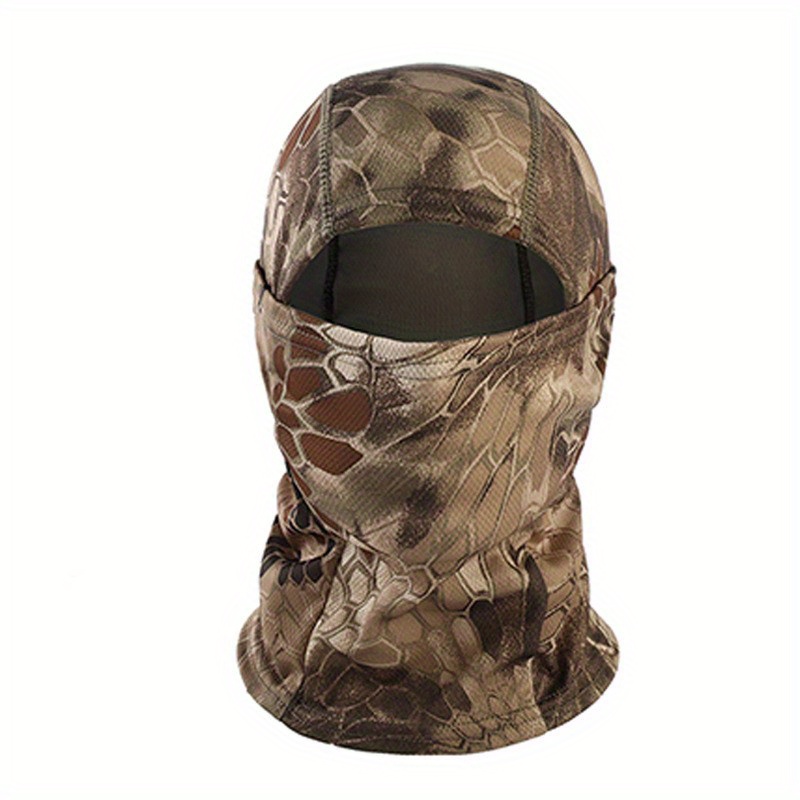 Temu 1pc Camouflage Mask, Outdoor Camping Hunting Training 3D Leaf Mask Hat, Camouflage Head Cover Masks, Outdoor Hunting Fishing, Breathable Headgear