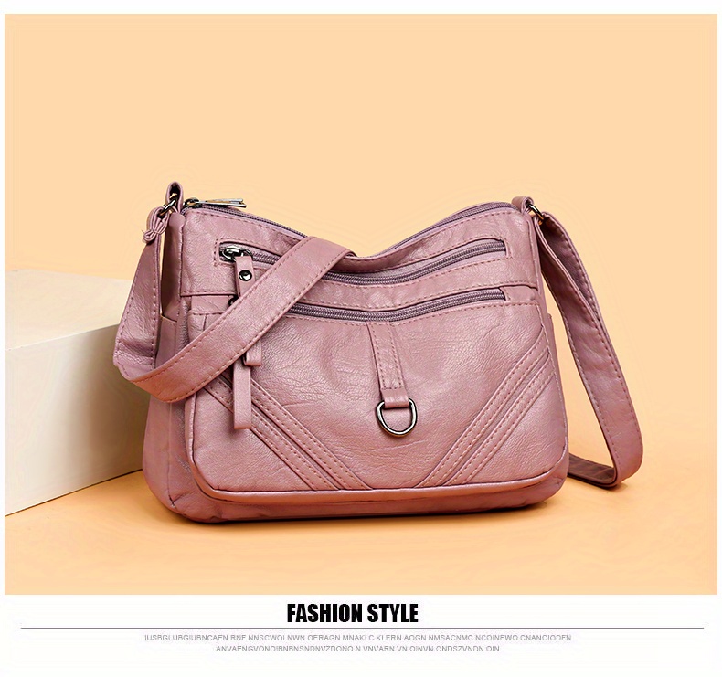 Fashion Pu Leather Crossbody Bag Women's Multi Pockets - Temu
