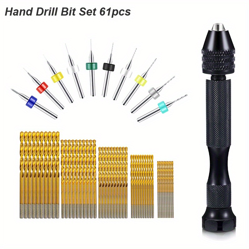 Hand Drill Bits Set Pin Vise Hand Drill Manual Small Micro - Temu