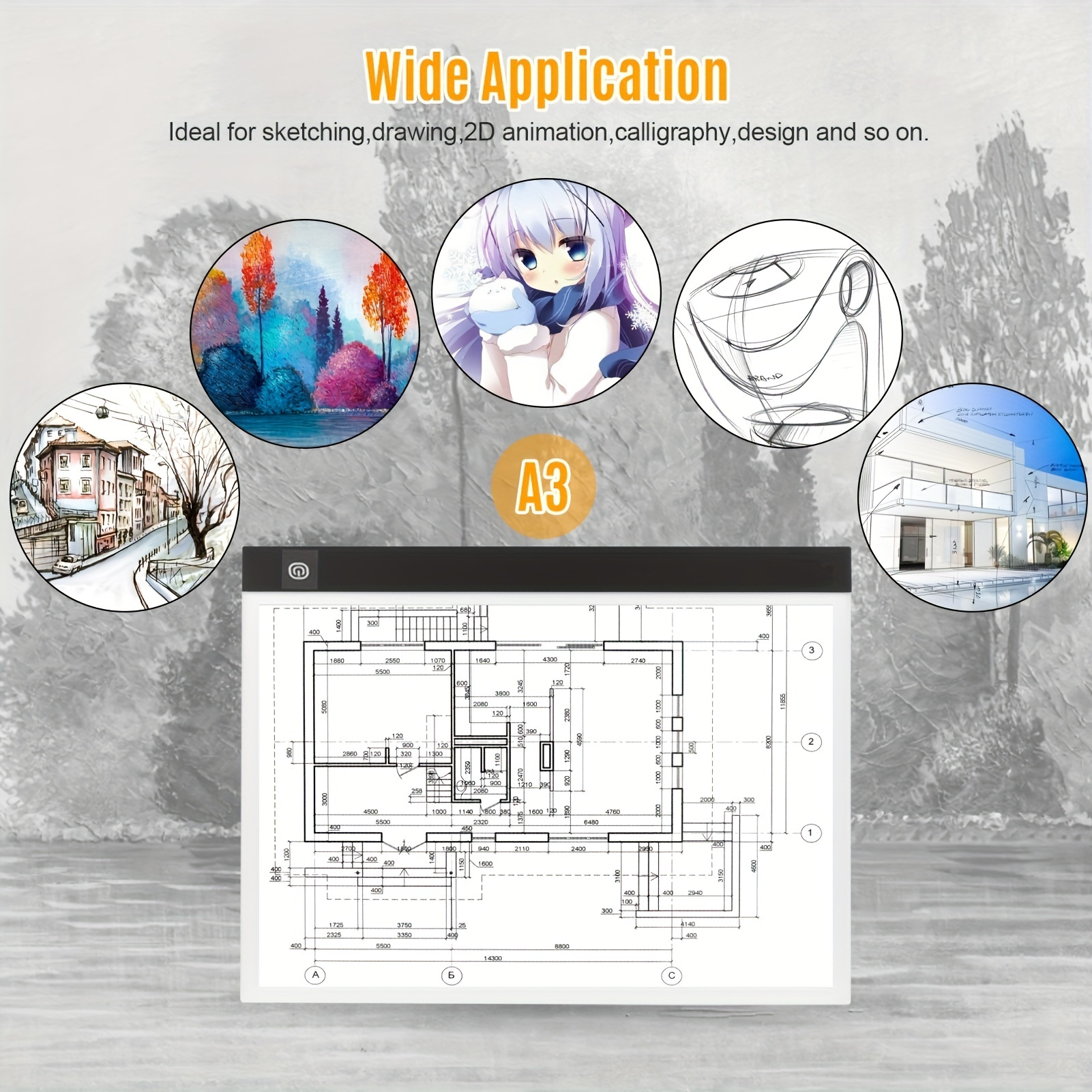 A4/A3 Led Drawing Copy Board Kids Toy To Draw Tablet 3 Level Dimmable Sketching Painting Tablet Light Pad Diamond Painting - 15