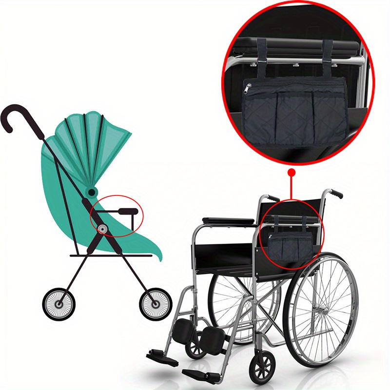   wheelchair with this multifunctional armrest hanging storage bag large capacity portable details 0