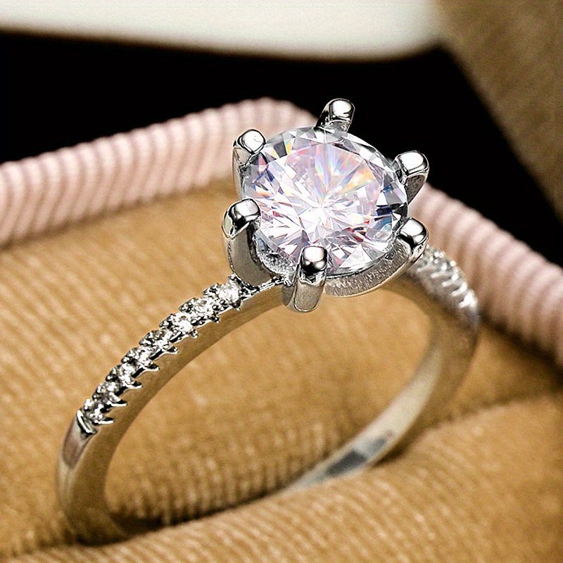 Bague Mariage En Zircon Luxe Bague Fian ailles Plaqu e Temu France