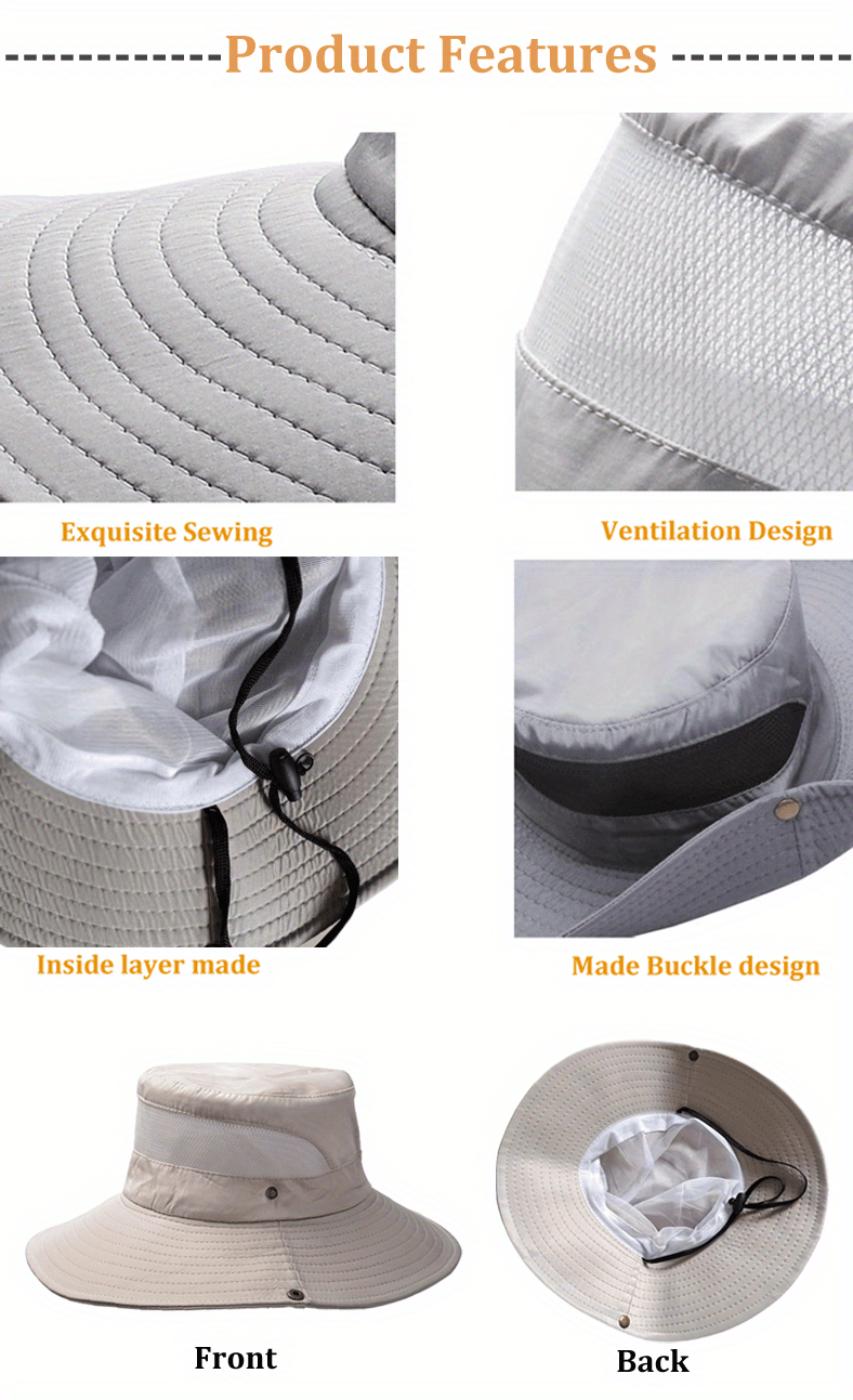 Cappello Unisex Estate Sole Cappello A Secchio Safari In Cotone - Tesa Larga Per Sole, Taglie S/M E L/XL, Ideale Per Outdoor Canotta Uomo Mare - Foto 9