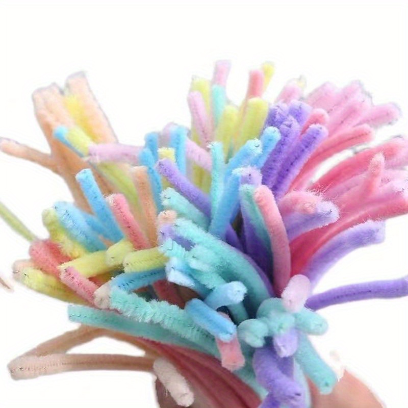 100 Pcs Macaron Colour Pipe Cleaner Stems Colorful Sticks Rod FREE