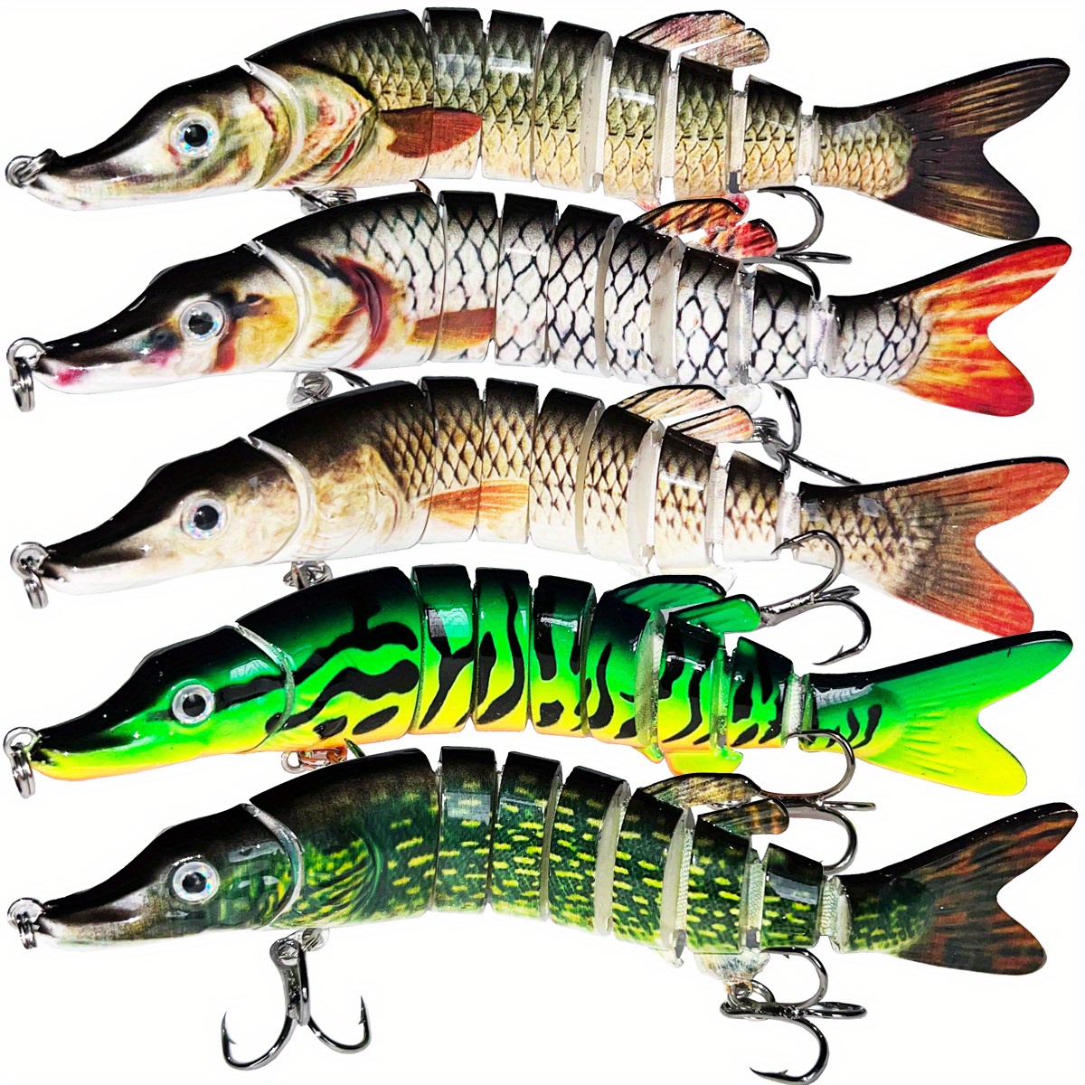  Duck Fishing Lures For Bass, Multi Jointed Swimbaits,  Lifelike Duck Swimmer For Trout Perch Pike Crappie Walleye Fishing