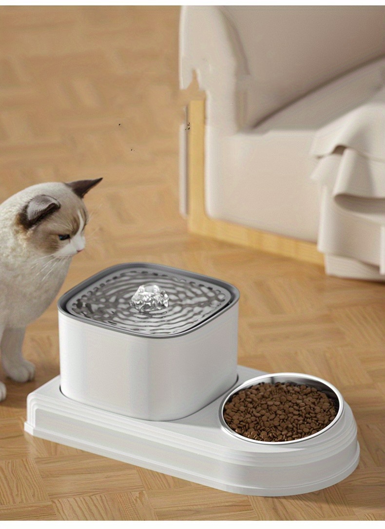 Cat Feeder Water Dispenser Set Keep Pets Fed Hydrated Temu