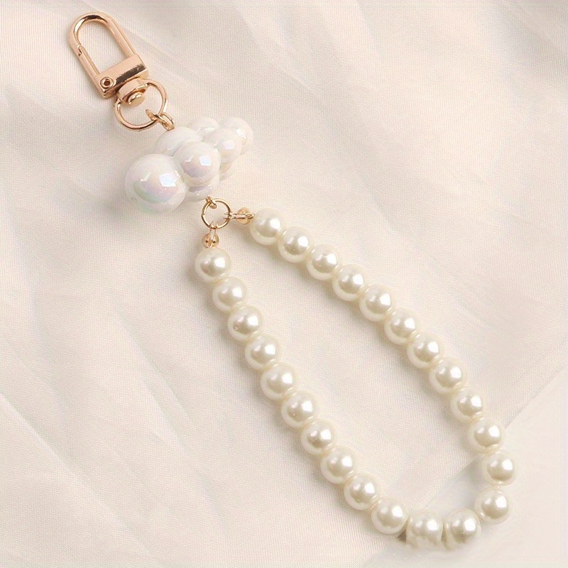 Faux Pearl Ladies Keychain Pendant Beaded Bracelet Keychain Bag ...